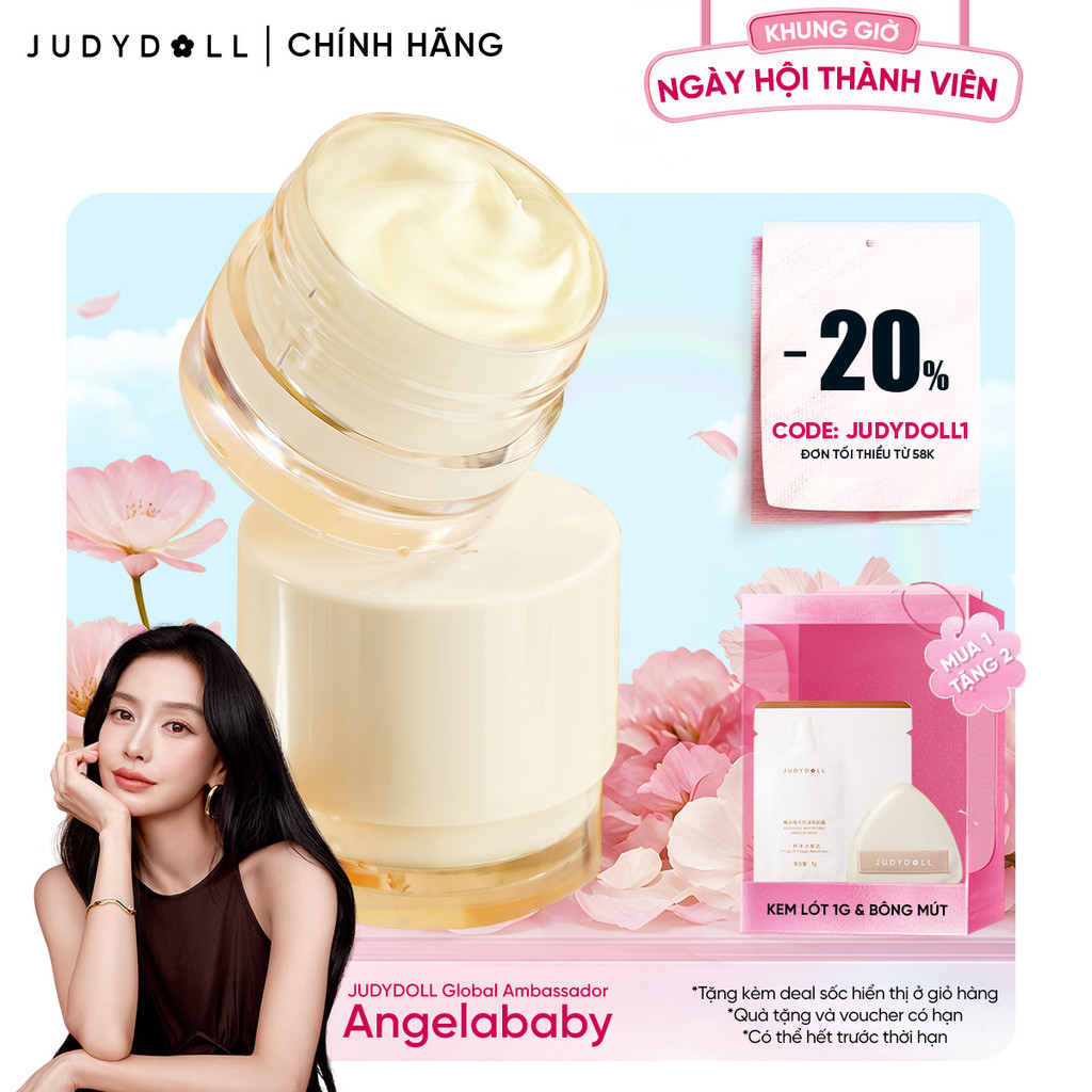 JUDYDOLL Kem lót Judydoll Makeup Base Dưỡng ẩm Kiềm dầu Lâu Trôi Chống xuống tông 30g