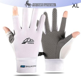 Onetimingfine Găng Tay Mùa Hè Nữ Mỏng Ice Silk Chống Tia Cực Tím Sương Ngón Tay Màn Hình Cảm Ứng Lái Xe Chống Trơn Trượt Găng Tay Thoáng Khí VN