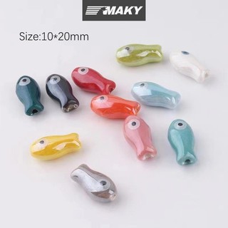 Newwellknownepic 10 Chiếc Retro Cá Nhỏ Hạt Ch Gốm Miếng Đệm Rời Hạt Trang Sức Làm Thủ Công Handmade DIY Vòng Tay Phụ Kiện VN