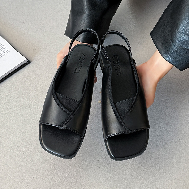 Dép Sandal Nữ Atikota Thời Trang Retro Đa Năng Thoải Mái Nhẹ Dép Thường Ngày