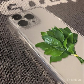 Ốp Điện Thoại Trong Suốt Tinh Tế Lá Bưởi May Mắn Đơn Giản Cao Cấp Thích Hợp Cho iPhone 17promax 16 15promax 14pro 13 xr 17air 16plus 15pro 14promax Vỏ Chống Mồ Hôi Chống Sốc
