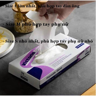 Hộp 100 găng tay nấu ăn Victoria Bay, chất liệu TPE siêu dai