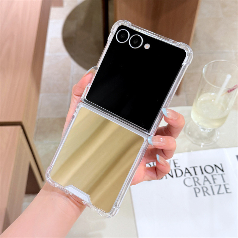 Ốp điện thoại bảo vệ gương thời trang Samsung Galalxy Z Flip 7 Z Flip 6 Z Flip 5 Z Flip 4 3 Ốp lưng mỏng chống sốc