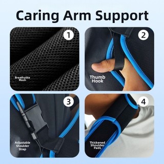DARON Tay Sling, Làm Dày Miếng Đệm Vai Có Thể Điều Chỉnh Dây Đeo Trước Nẹp, Ứng Dụng Rộng Rãi Thoáng Khí Di Động Dễ Dàng Đeo Vai Cố Định Rotator Cuff
