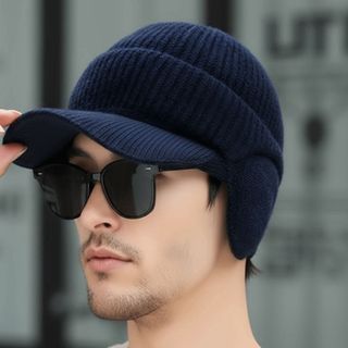 Mũ dệt kim nam từ len, phù hợp cho việc giữ ấm khi đi xe đạp hoặc trượt tuyết