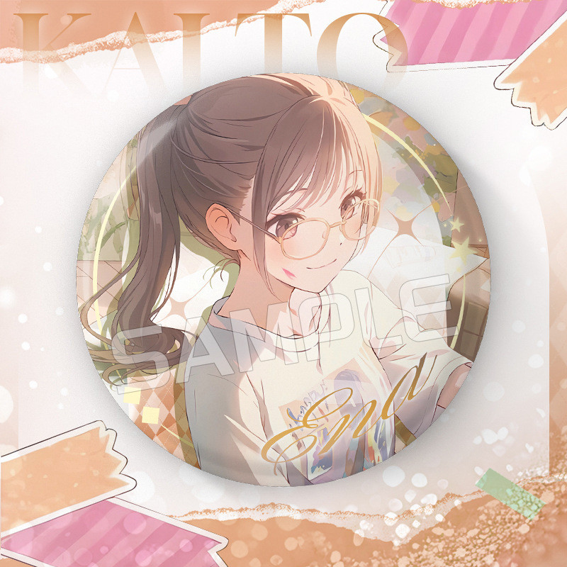 Project SEKAI: Sân khấu đầy màu sắc! Kỳ tích. Huy hiệu phong cách trò chơi âm nhạc Hatsune Miku (75mm) | Nút ghim tròn phát sáng | Trâm cài Anime lấy cảm hứng từ sân khấu đầy màu sắc