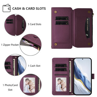 Vỏ Điện Thoại Lật Cho Infinix Hot 50i 50 Pro Plus Smart 9 HD Dây Kéo Ví Phong Cách Da PU Vỏ Điện Thoại