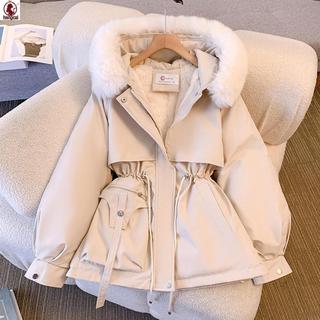 Áo khoác parka nữ có mũ trùm đầu lông cừu, phù hợp cho teen và người lớn