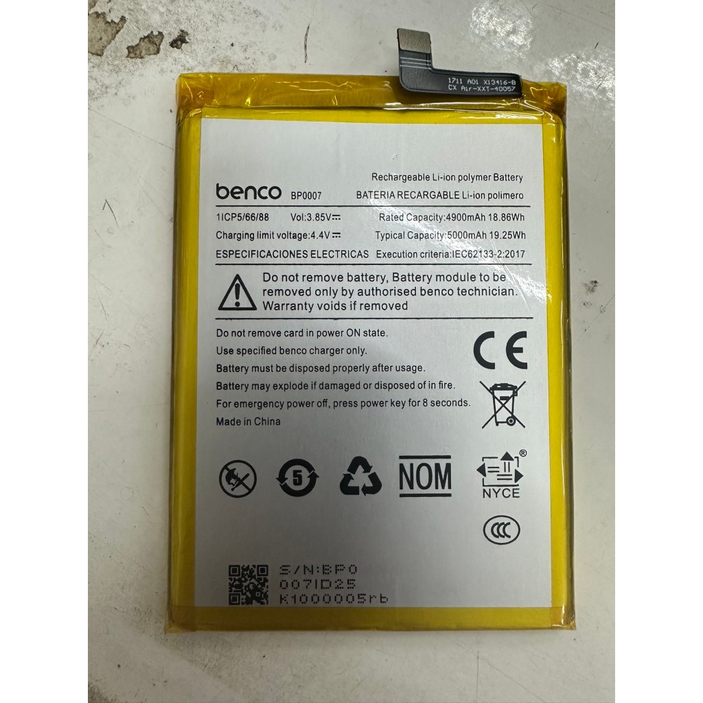 pin benco v91/v91c/v90 plus/BD0007 zin