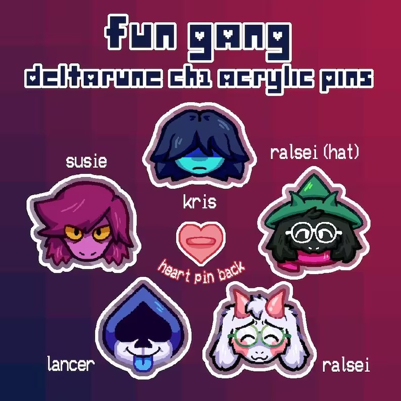 FUN GANG Deltarune Acrylic Pins Badge Brooch For bag and clothes ...
