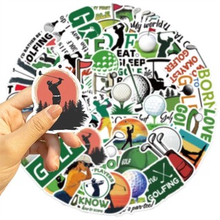 Com * Bộ Nhãn Dán DIY Chủ Đề Golf Gói 50 Decal Trang Trí Quạt Thể Thao Chống Thấm Nước