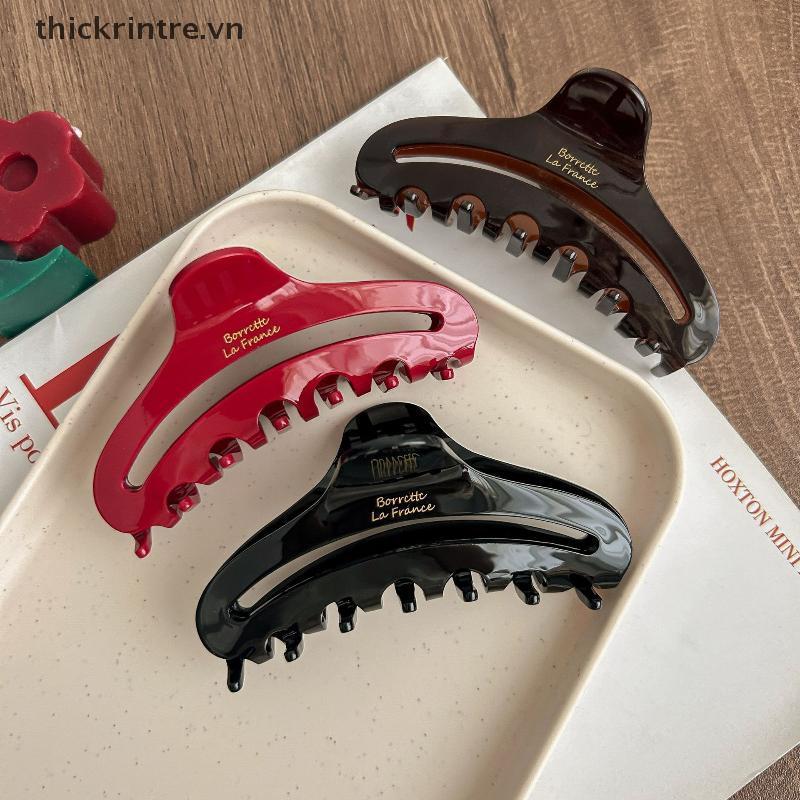 THI Pháp Acetate Chữ Vàng Nhãn Rỗng Kẹp Phụ Kiện Tóc Nữ Sang Trọng Thời Trang Phụ Kiện Tóc VN