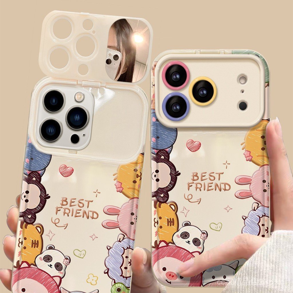 Vòng tay động vật hoạt hình dễ thương Thích hợp cho 15 Ốp điện thoại iphone17 Series 16promax Silicon Chống sốc