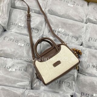 Túi Chio Dáng Hộp Quai Vòm Đeo Chéo Phối Màu Charm Chùm Hạt HS278