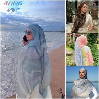 Máy Tính Phong Cách Dân Tộc - Khăn Choàng Hijab Polyester & Cotton, Thân Thiện Với Da, Thích Hợp Cầu Nguyện
