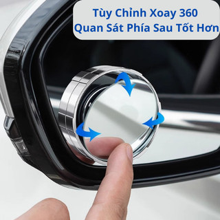 Gương cầu lồi ô tô xoay 360 độ hút chân không cao cấp dễ dàng lắp đặt giúp quan sát điểm mù và lái xe an toàn hơn