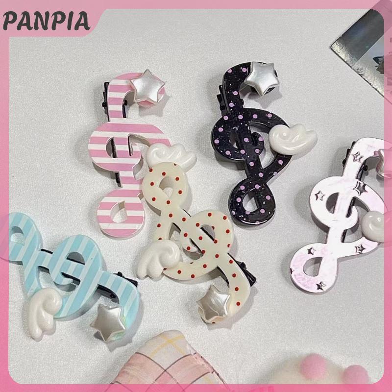 PNPIA- Ngôi Sao Hợp Thời Trang Biểu Tượng Âm Nhạc Cánh Y2K INS Phong Cách Độc Đáo Sọc Bên Kẹp Nổ Kẹp Tóc Trang Sức Phụ Kiện