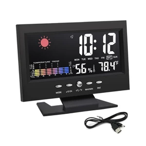 PCF * Màn hình kỹ thuật số Trạm thời tiết Đồng hồ Nhiệt kế Máy đo độ ẩm có báo động lịch