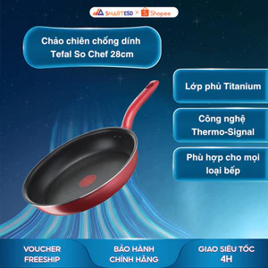 Chảo chiên chống dính Tefal So Chef 28cm (G1350695) - Bảo hành chính hãng 24 tháng [Hỏa tốc Hcm]