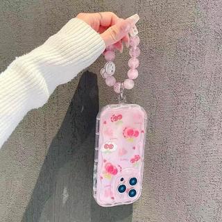 Ốp Lưng Dây Xích Thỏ Anh Đào 3D Cho Vivo Y400 Y200 Y300 Y100 Y31 Y21D Y39 Y19 Y29T Y22 Y22S Y27 Y19E Y29S Y29 Y52 Y53S Y51S Y17 Y12 Y15 Y16 Y02S 4G Y11 Vỏ Điện Thoại