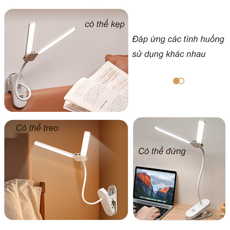 Đèn LED Để Bàn Đa Năng, Đèn Học Để Bàn Chống Cận Cao Cấp ,Độ sáng gấp đôi, ba mức nhiệt màu