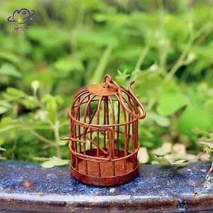 HFTOY 1: 12 Phụ kiện nhà búp bê kim loại thu nhỏ lồng chim trang trí nhà búp bê ~