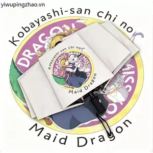 Phong Cách Mới Kobayashi Rồng Người Giúp Việc Ô Hai Chiều Ngoại Vi Học Sinh Tự Động Gấp Vinyl Chống Nắng U