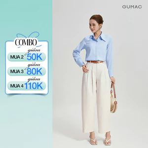 Quần Tây Nữ GUMAC Phom Ống Cong Hiện Đại Hai Ly Thân Trước Lưng Bản 4cm Chỉn Chu Tinh Tế QG06062