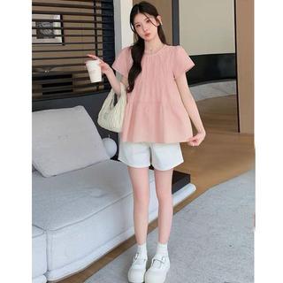 [Giảm giá 50%] Cover Belly Slimer Look Plus Size Áo sơ mi ngắn tay mùa hè phong cách mỏng Fat mm Áo sơ mi em bé dáng rộng