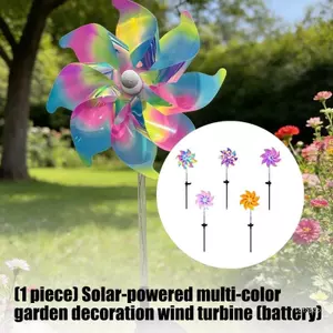 Sạc Hàng Đầu Chạy Bằng Sân Vườn Gió Spinner Cổ Phần Nhiều Màu Đèn Ngủ Vườn Điện Cối Xay Gió Trang Trí Cổ Phần Cho Trẻ Em