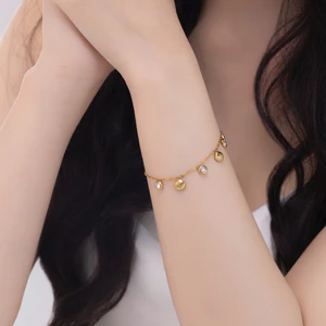 Lắc Tay nữ Dots mạ vàng cao cấp, thiên nhiên, phong cách boho - DOJI