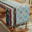 Thai| Người chạy bàn cổ điển, Người chạy bàn hoa Jacquard có viền tua rua, Phụ kiện ăn uống trang trí, Người chạy bàn phong cách cổ điển cho bàn ăn, đám cưới, tiệc tùng và bộ đồ gia đình