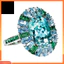 Một thế giới| Sang Trọng Nữ Ngọc Lục Bảo Ngọc Aquamarine Hoa Nhẫn Cưới Trang Sức