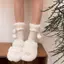 Dễ Thương Chống Trượt Ấm Sos Tóc Bóng Nơ Mắt Cá Chân Sos Cừu Lông Cừu Giữa Ống Cọc Sos VN
