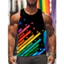 Áo tăng nam Rainbow 3D, Áo Vest thường ngày đường phố mùa hè, không tay mềm thoáng khí cho thể thao