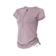Dây Rút Yoga Tay Ngắn Top Nữ Mùa Hè Phong Cách Mới Áo Thun Thể Thao Bên Ngoài Mặc Xếp Ly Slim-fit Chạy Bộ Thể Dục Quần Áo