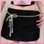 MYPANDA Mặt dây chuyền pha lê Dây thắt lưng cho nữ Pentagram Kim cương giả Ngọc trai Thắt lưng trang sức Bling sành điệu cho bữa tiệc đêm ăn mặc.