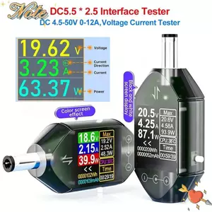 NOTE1 DT550 Đồng Hồ Đo Nguồn DC, Kích Thước Mini Nhỏ Gọn Chip Độ Chính Xác Cao Vôn Kế Kỹ Thuật Số, DC5.5 * 2.5 Cổng Thùng ABS DC Máy Phát Hiện Dòng Điện DC Kiểm Tra Bộ Chuyển Đổi Nguồn DC