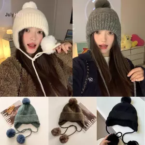 JULYHOT Mũ Dệt Kim Nữ Thời Trang Thu Đông Ấm Áp Earmuffs Mũ Phong Cách Hàn Quốc Massivedeals