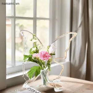 Bình hoa Acrylic hình bướm trong suốt Phụ kiện sắp xếp hoa ba chiều Bình bướm Trang trí nhà cửa [VN]