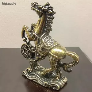 Bigapple Đồng Ngựa Bước Trên Đồng Xu Phong Thủy Luy Tượng Bàn Thu Nhỏ Thủ Công Tượng RDG