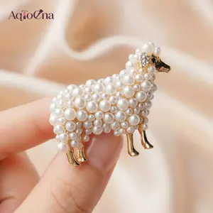AqToCna Thời Trang Cừu Động Vật Thổ Cẩm Tinh Tế Unisex Huy Hiệu Pin Cho Ngày Lễ Tình Nhân Quà Tặng Quần Áo Hàng Ngày Trang Trí 1 Cái AqToCna