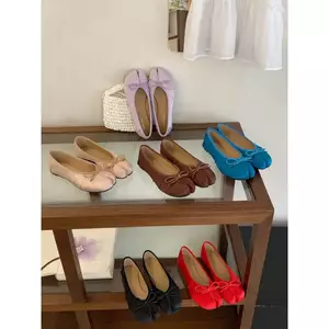 TT Satin Nơ Giày Ba Lê Nữ Mũi Tròn Giày Đế Bằng Nhiều Màu Tùy Chọn Thoải Mái Phù Hợp Với