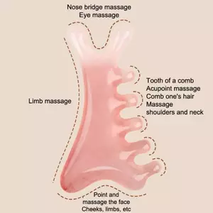 2 Chiếc Massage Kinh Tuyến Cơ Thể Bằng Nhựa Năm Răng Rộng Trị Liệu Châm Cứu Chống Tĩnh Điện Mịn Tóc