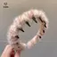Nữ Cô Gái Sang Trọng Mở Rộng Thiên Sang Trọng Xốp Tóc Lông Thú Giả Đệm Mềm Lông Tơ Lông Tơ Vòng Tóc Mũ Đội Đầu Mùa Đông [Mina]