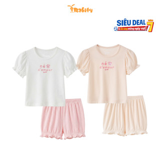 Bộ thun ngắn tay Premium Petit bé gái Rabity 960.115