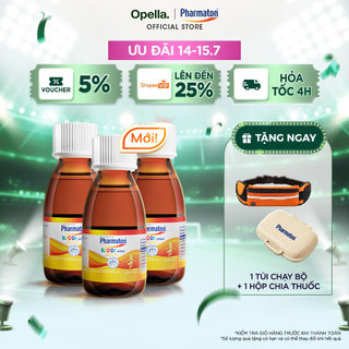 Bộ 3 chai Siro Pharmaton Kiddi 100ml/lọ, giúp trẻ ăn ngon, giúp xương chắc khỏe, hỗ trợ sự phát triển toàn diện