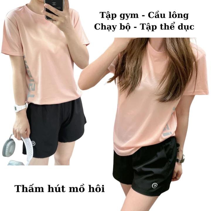 Set Đồ Tập Gym Cầu Lông Nữ Ngắn FITCAN Set Đồ Tập Chạy Bộ Thể Thao Thun Mềm Co Giãn Quần Có Túi S33