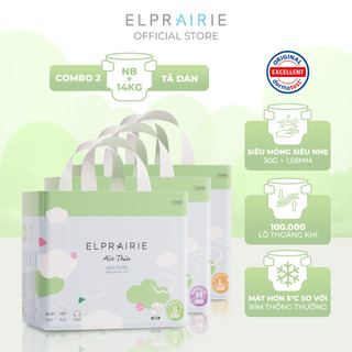 Combo 2 Tã/Bỉm Dán ELPRAIRIE Air Thin Cao Cấp Nội Địa Hàn Quốc Mềm Mại, Nhẹ Tênh, Chống Hăm Đủ Size SML