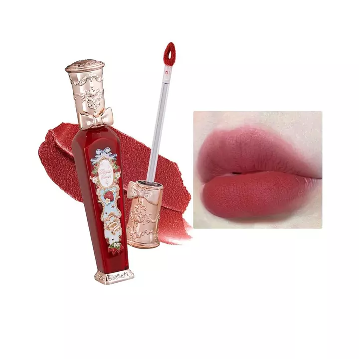 Son môi Flower Knows Strawberry Rococo Cloud, Son môi mờ Burgundy lâu trôi, bóng dưỡng ẩm, Son bóng dạng lỏng nhung chuyển và chống bẩn, Thích hợp cho bé gái và phụ nữ, Ounce lỏng 0,12 (S08 Nhung Maho